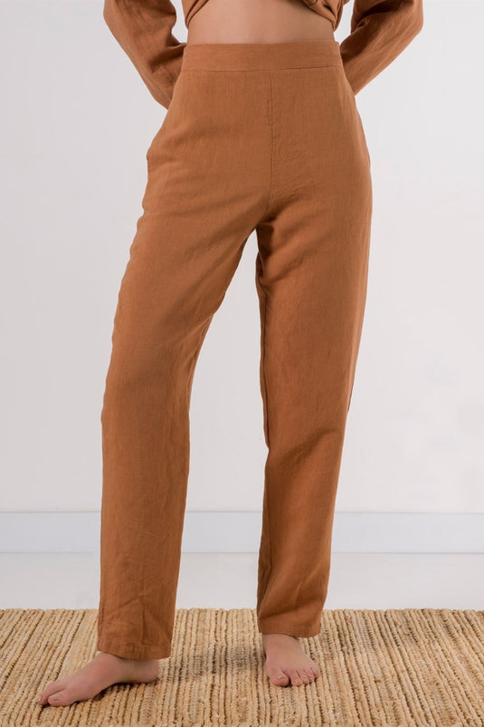Linen Pants Indian Tan