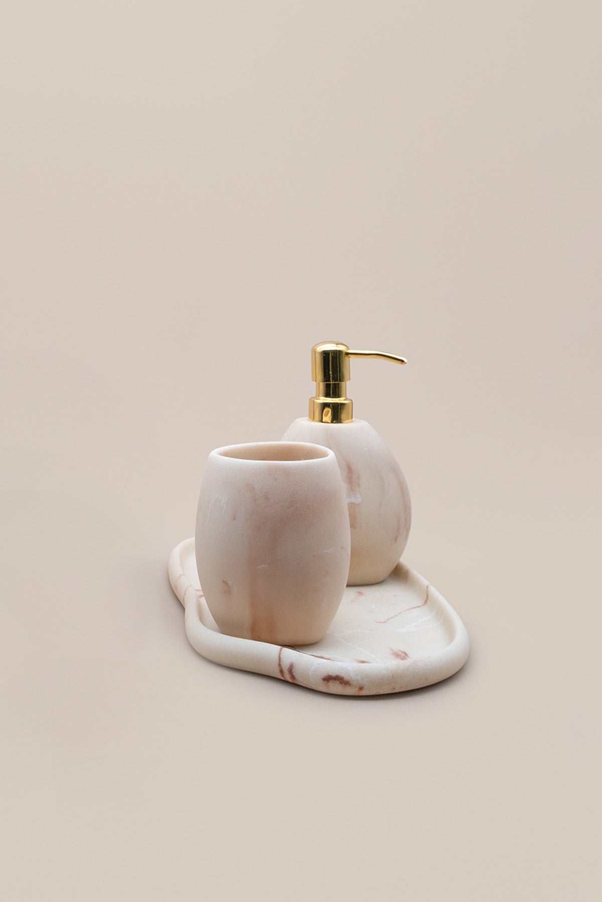 Mermer Görünümlü Reçine 3'lü Banyo Seti