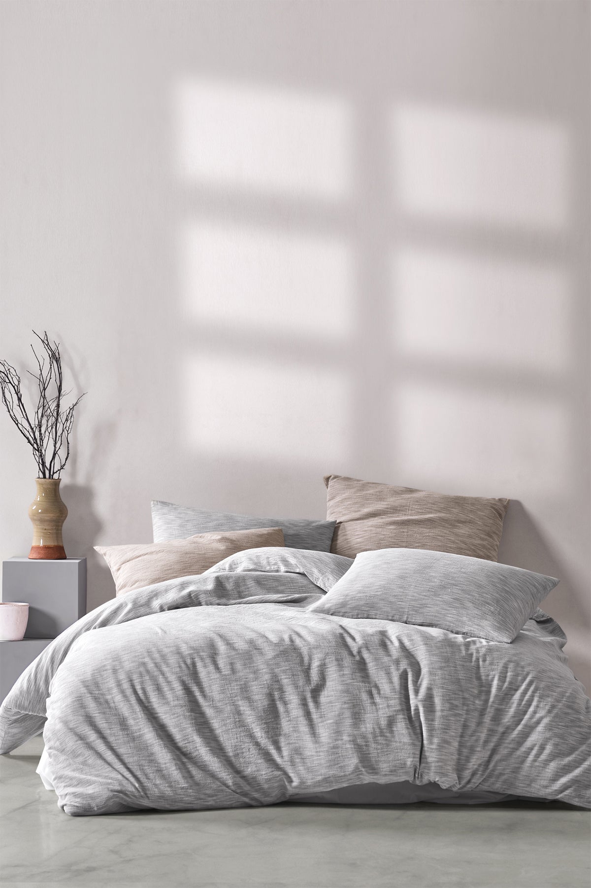 Marble Degrade Desenli Nevresim Antrasit