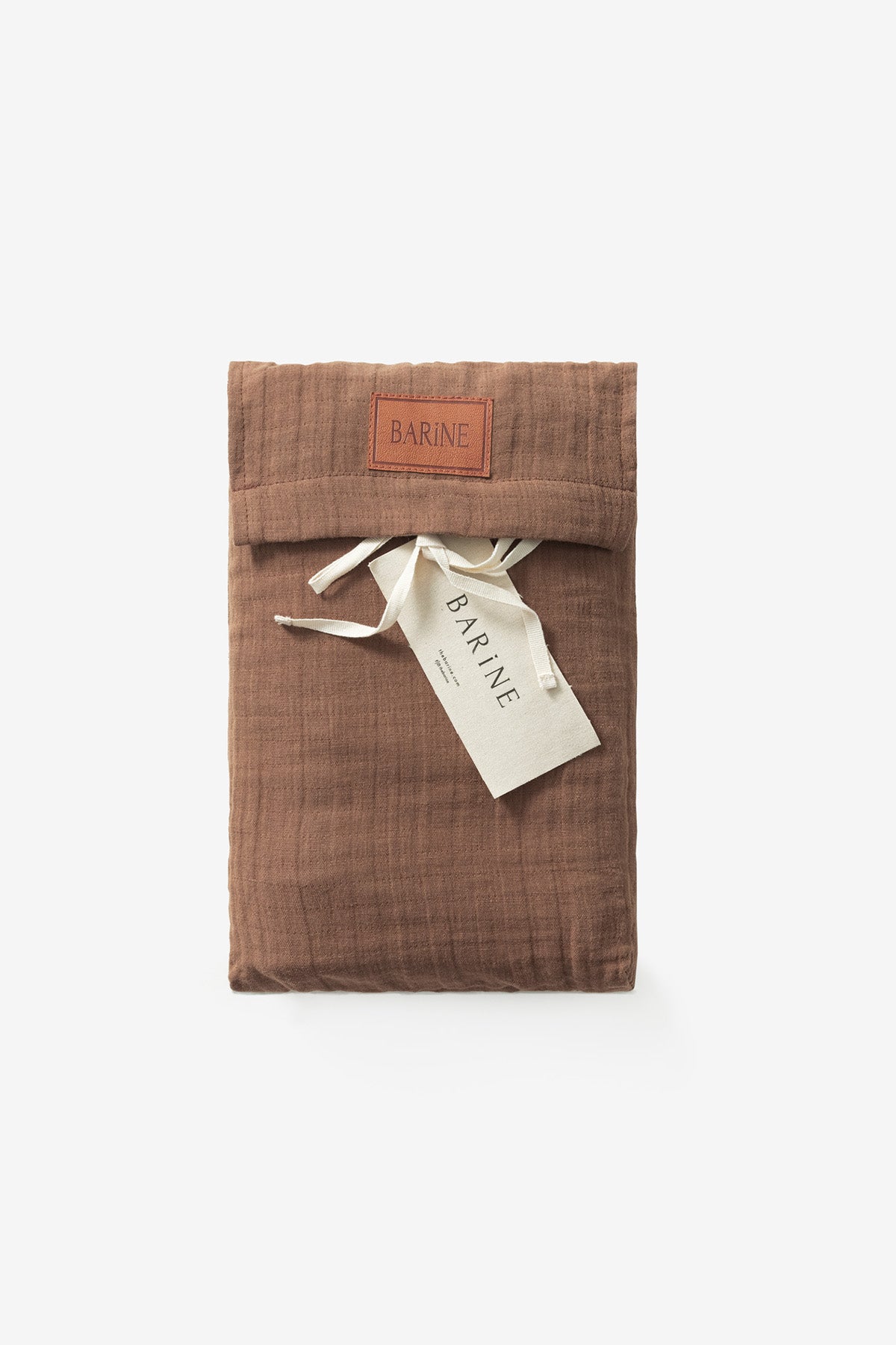 Fine Linen Dokulu Keten 2'li Yastık Seti Kahverengi