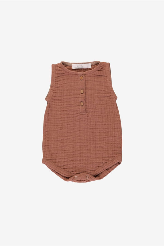 Muslin Baby Body with Snaps from the Bottom Indian Tan