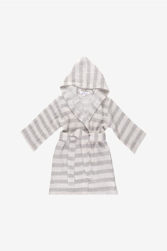 Muslin Children's Bathrobe Gray Striped