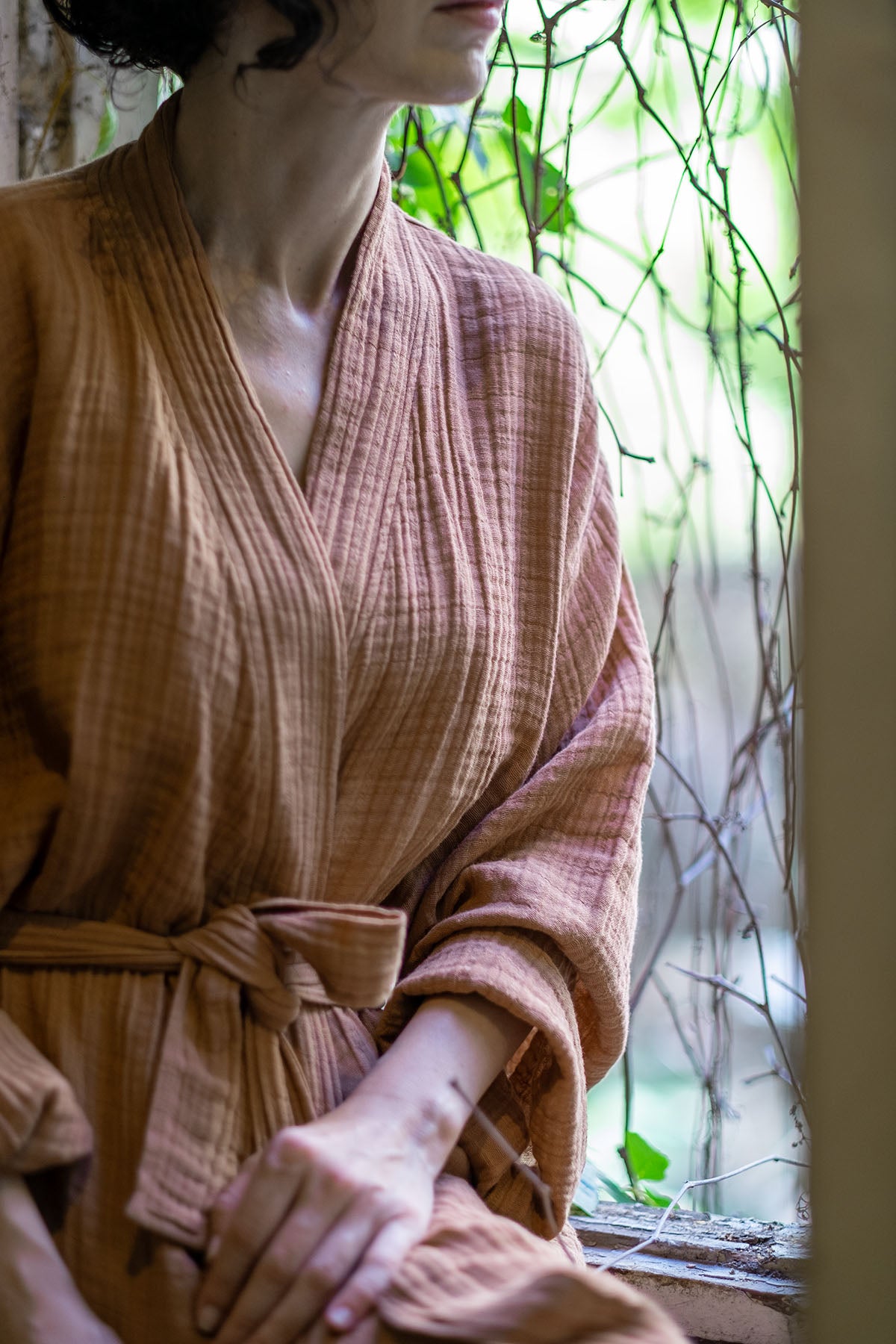 İnce Müslin SPA Bornozu Karamel