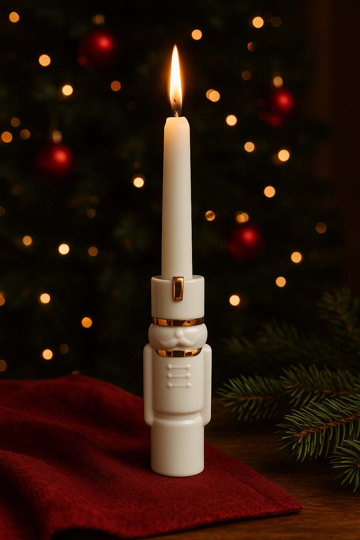 Fındıkkıran Porselen Mumluk, Şamdan 5,5x4x18 cm