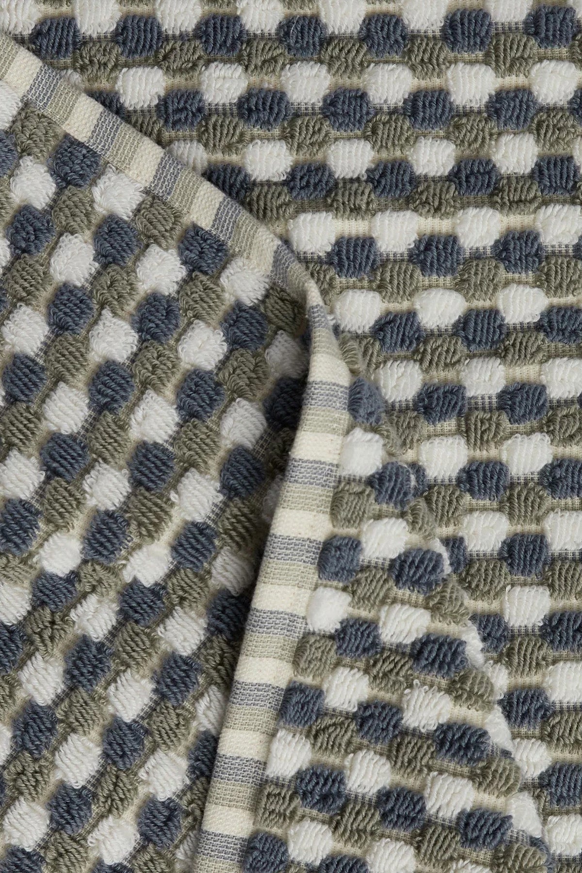 Organik Pamuk Mozaik Havlu Mavi