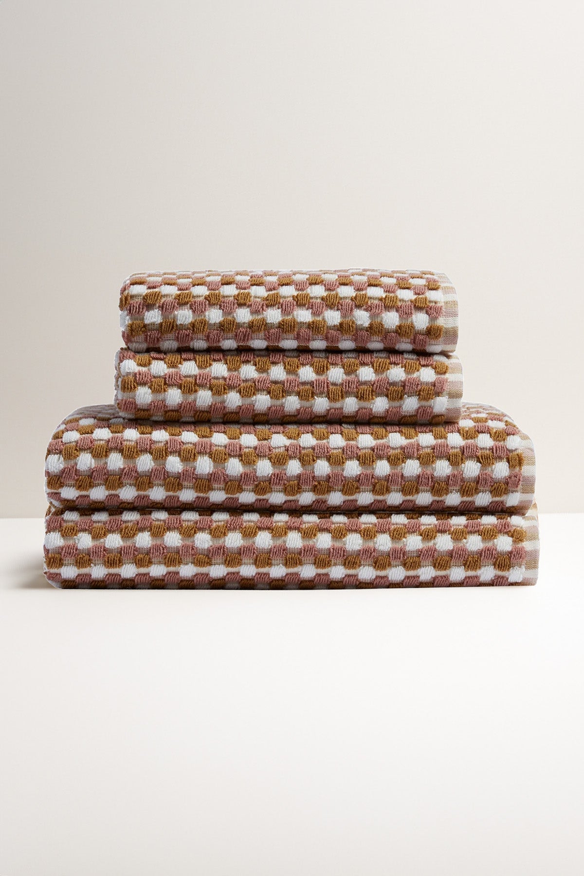 Organik Pamuk Mozaik Havlu Tarçın Rengi