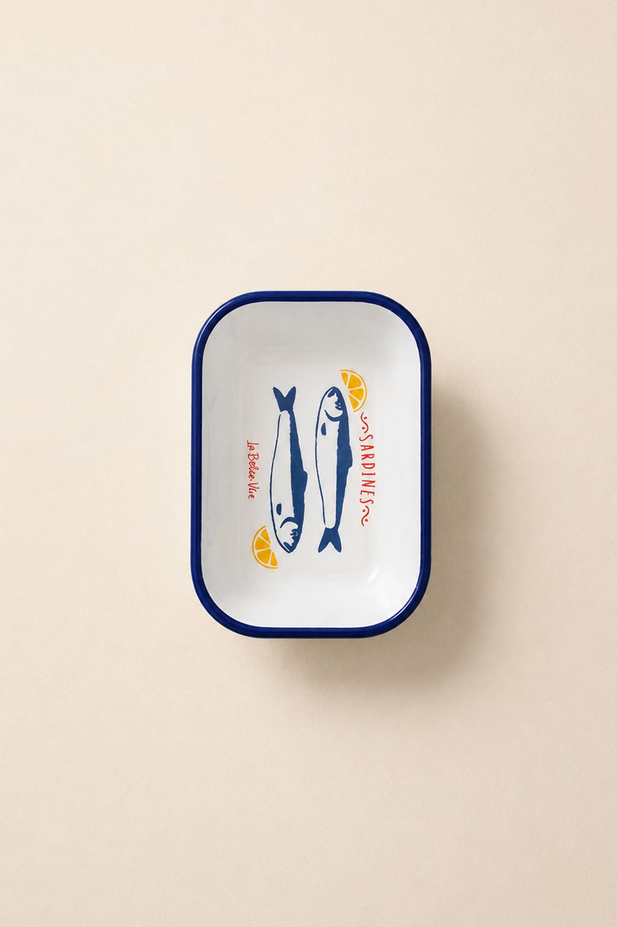 Sardines Sardalya Desenli Emaye Çerezlik, Meze Tabağı 16x11x3,5 cm