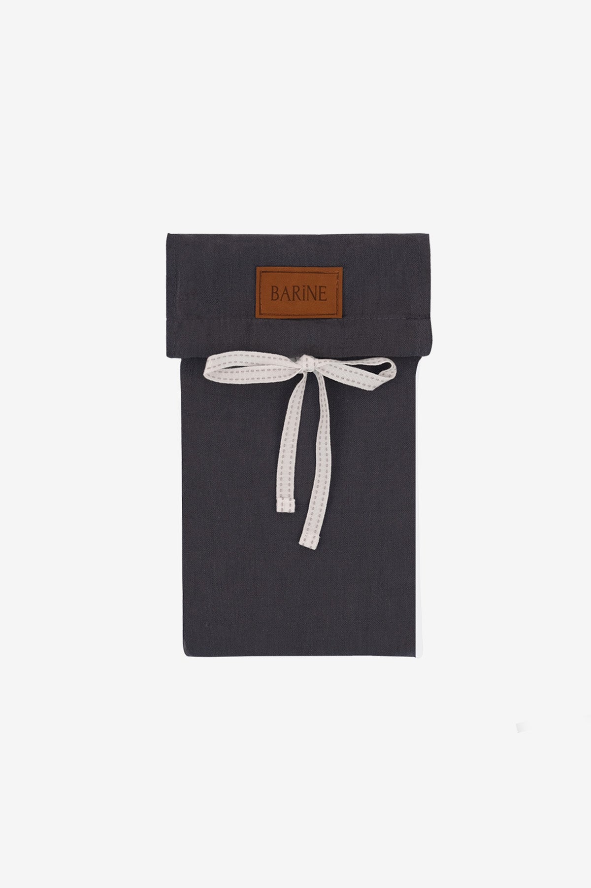 Yıkanmış Keten Yastık Kılıfı 2'li Set Antrasit