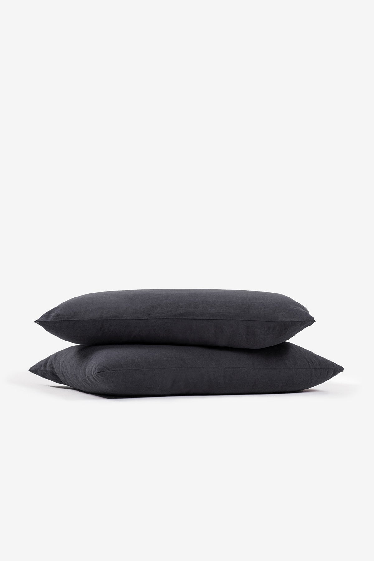 Yıkanmış Keten Yastık Kılıfı 2'li Set Antrasit