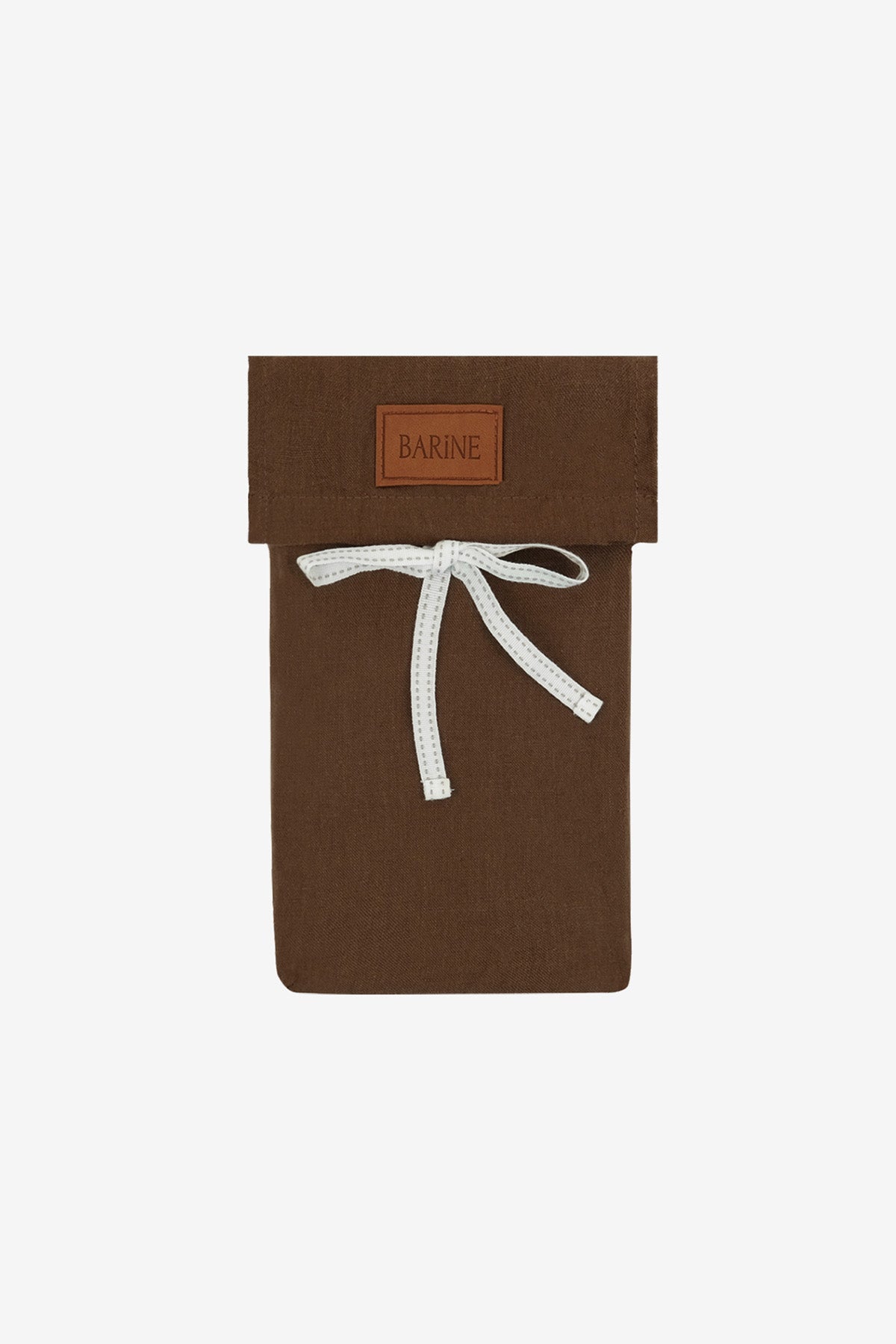 Yıkanmış Keten Yastık Kılıfı 2'li Set Kahverengi