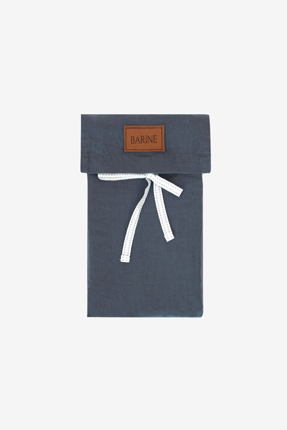 Yıkanmış Keten Yastık Kılıfı 2'li Set Lacivert