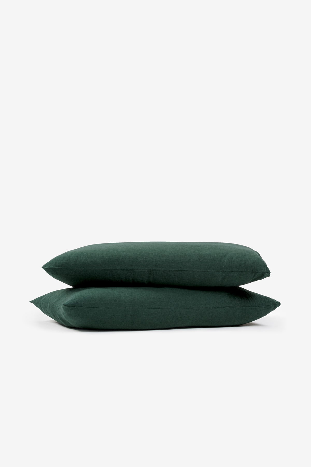 Yıkanmış Keten Yastık Kılıfı 2'li Set Yeşil