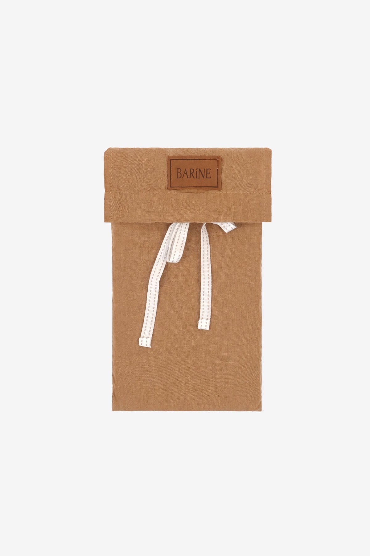 Yıkanmış Keten Yastık Kılıfı 2'li Set Karamel