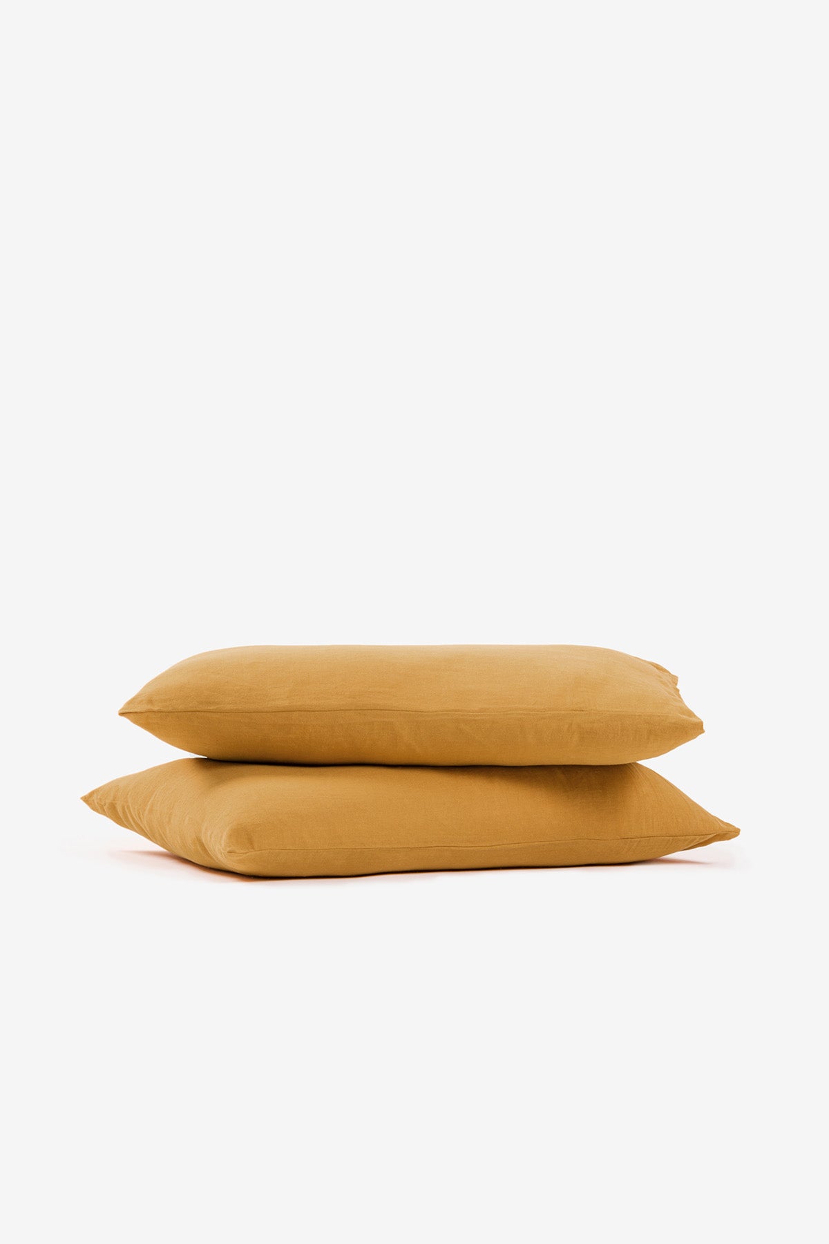 Yıkanmış Keten Yastık Kılıfı 2'li Set Sarı
