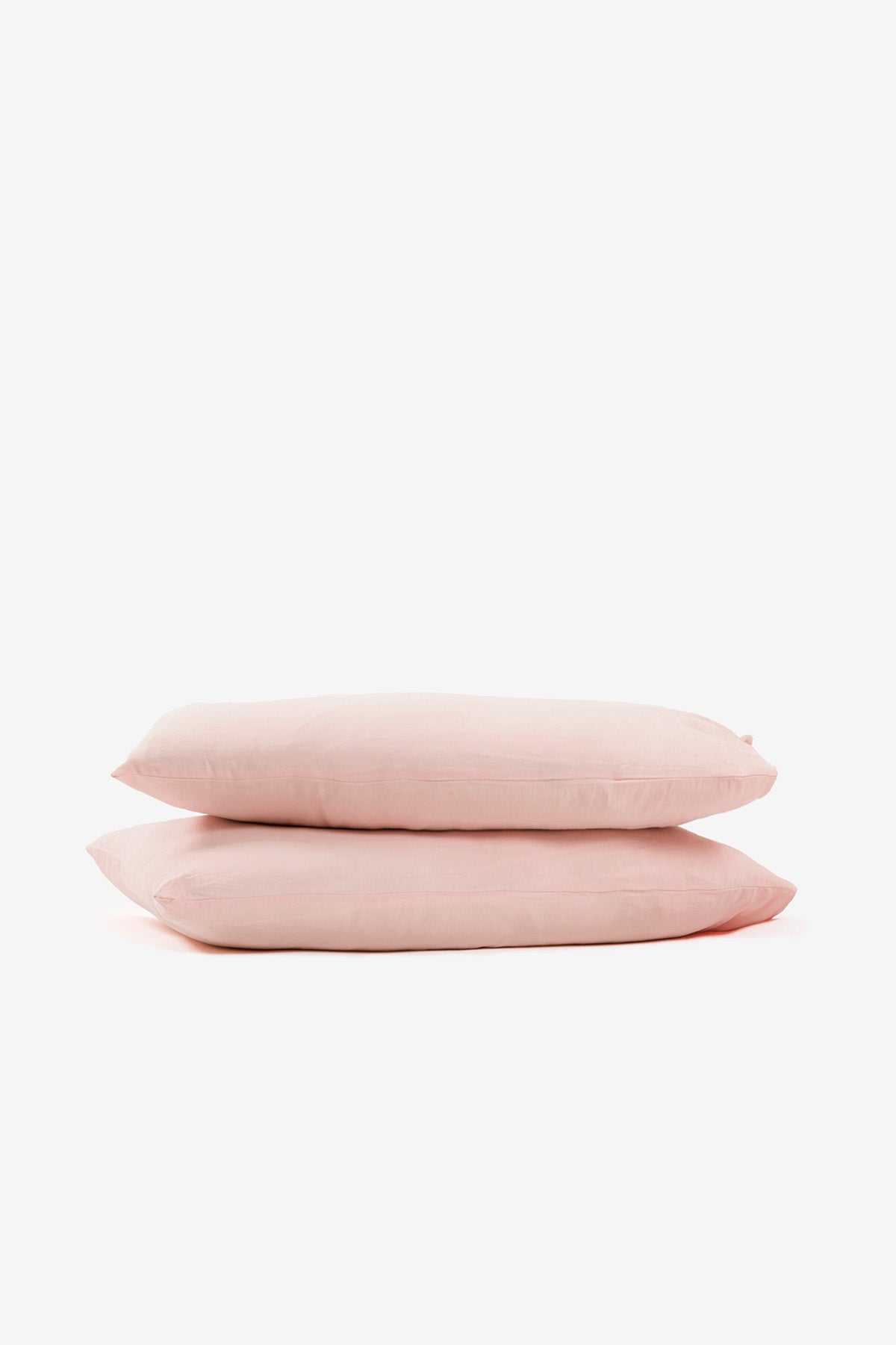 Yıkanmış Keten Yastık Kılıfı 2'li Set Pembe