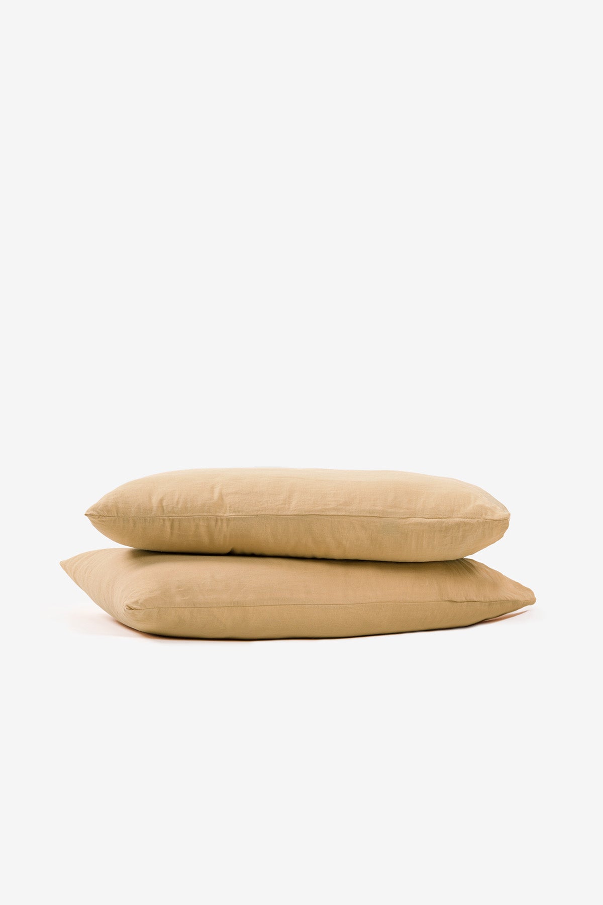 Yıkanmış Keten Yastık Kılıfı 2'li Set Kum Rengi