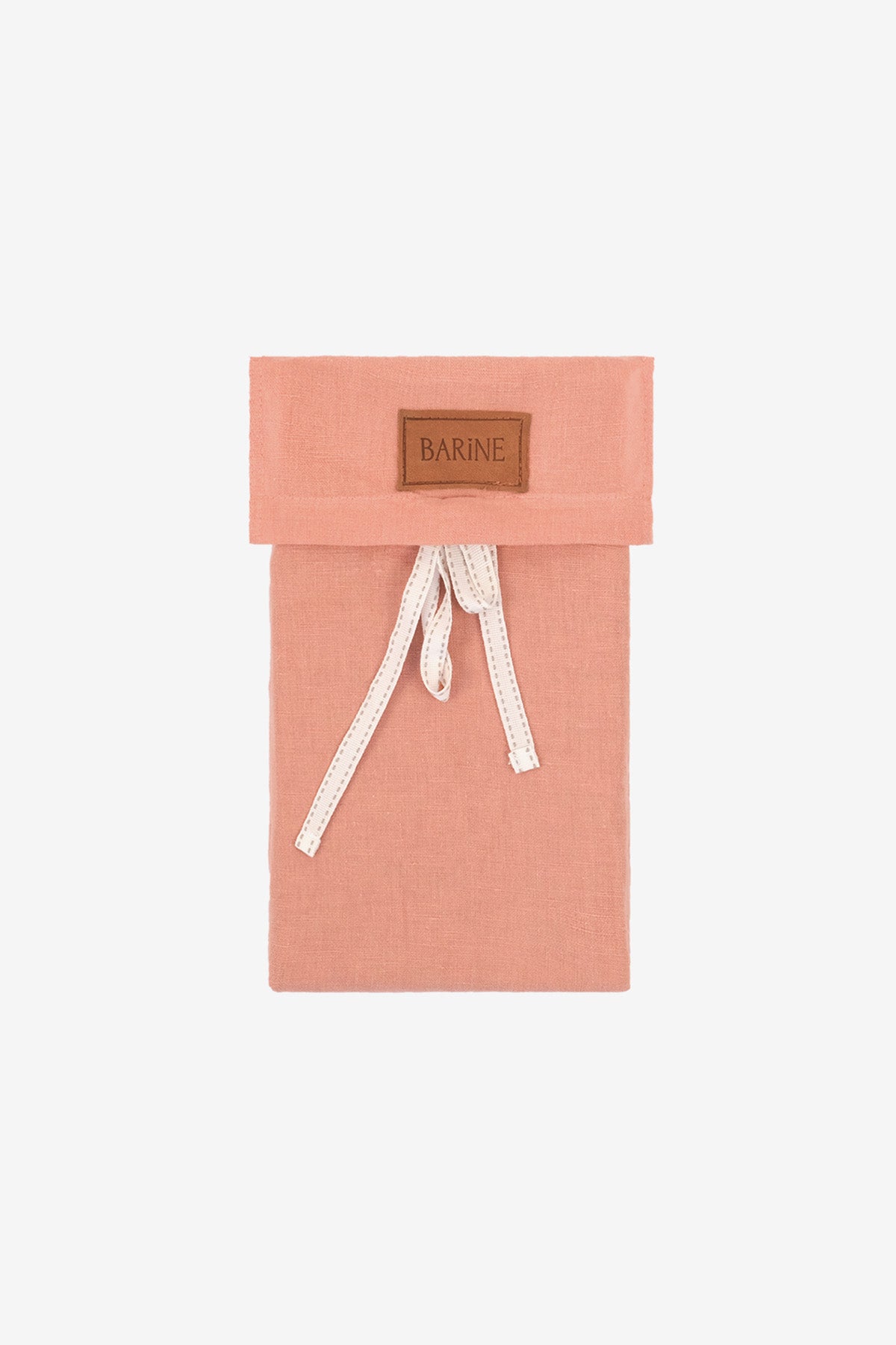 Yıkanmış Keten Yastık Kılıfı 2'li Set Açık Mercan