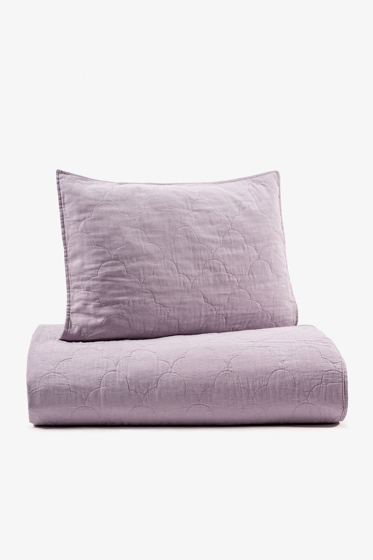 Serenity Quilted Linen Bedspread Orchid
