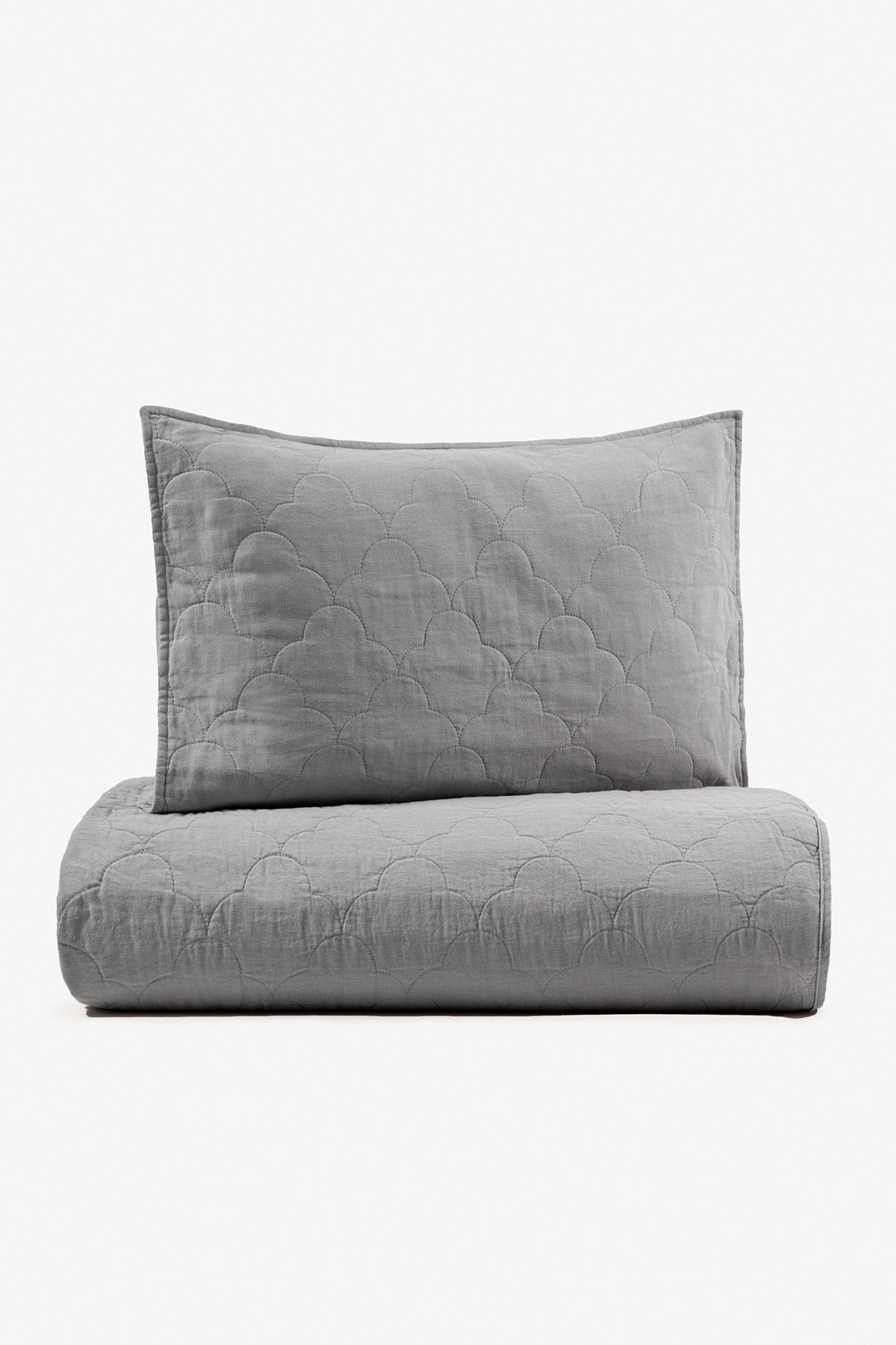 Serenity Quilted Linen Pillowcase Set of 2 Paloma
