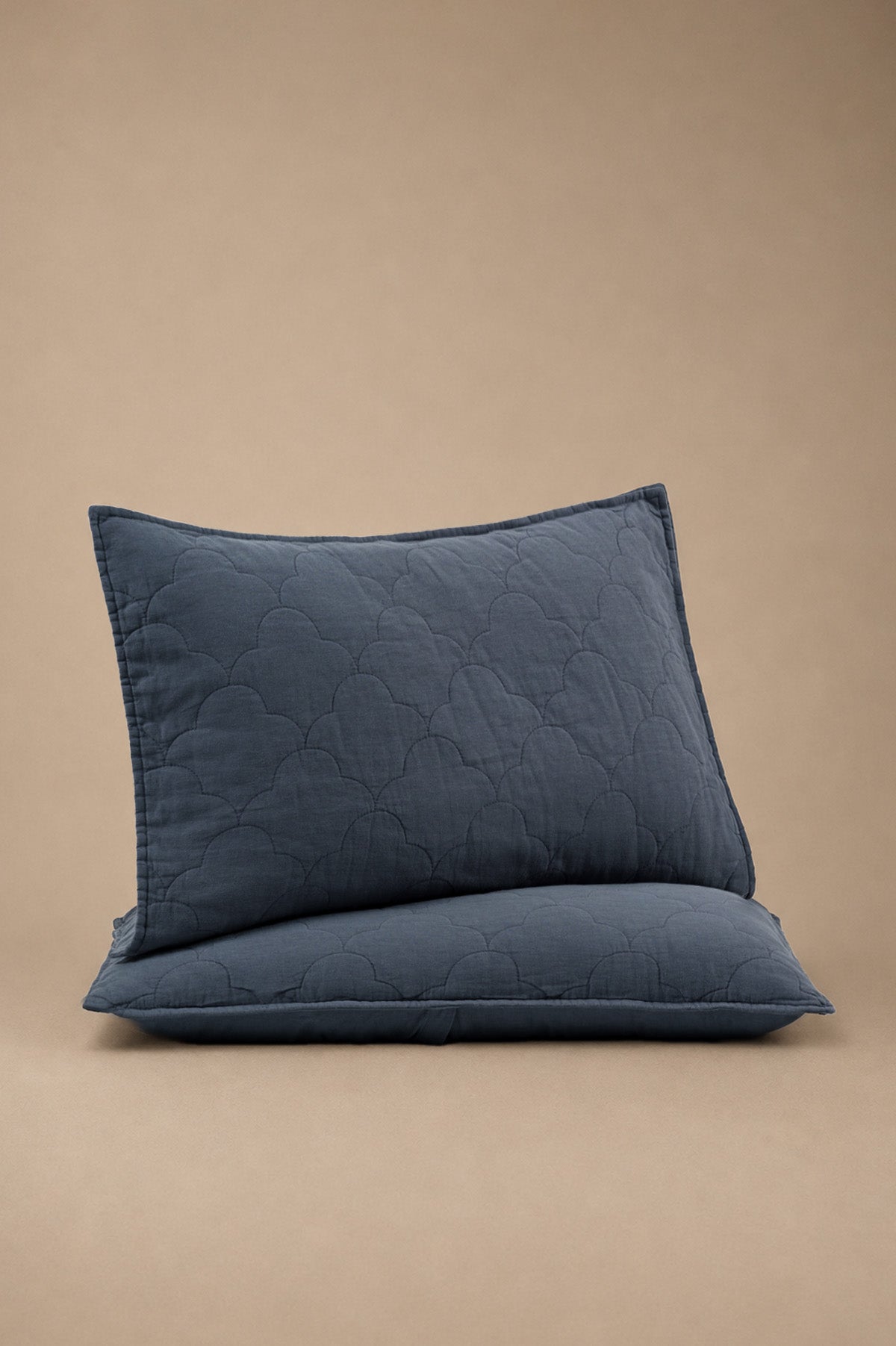 Serenity Quilted Linen Pillow Case Set of 2 Dusk