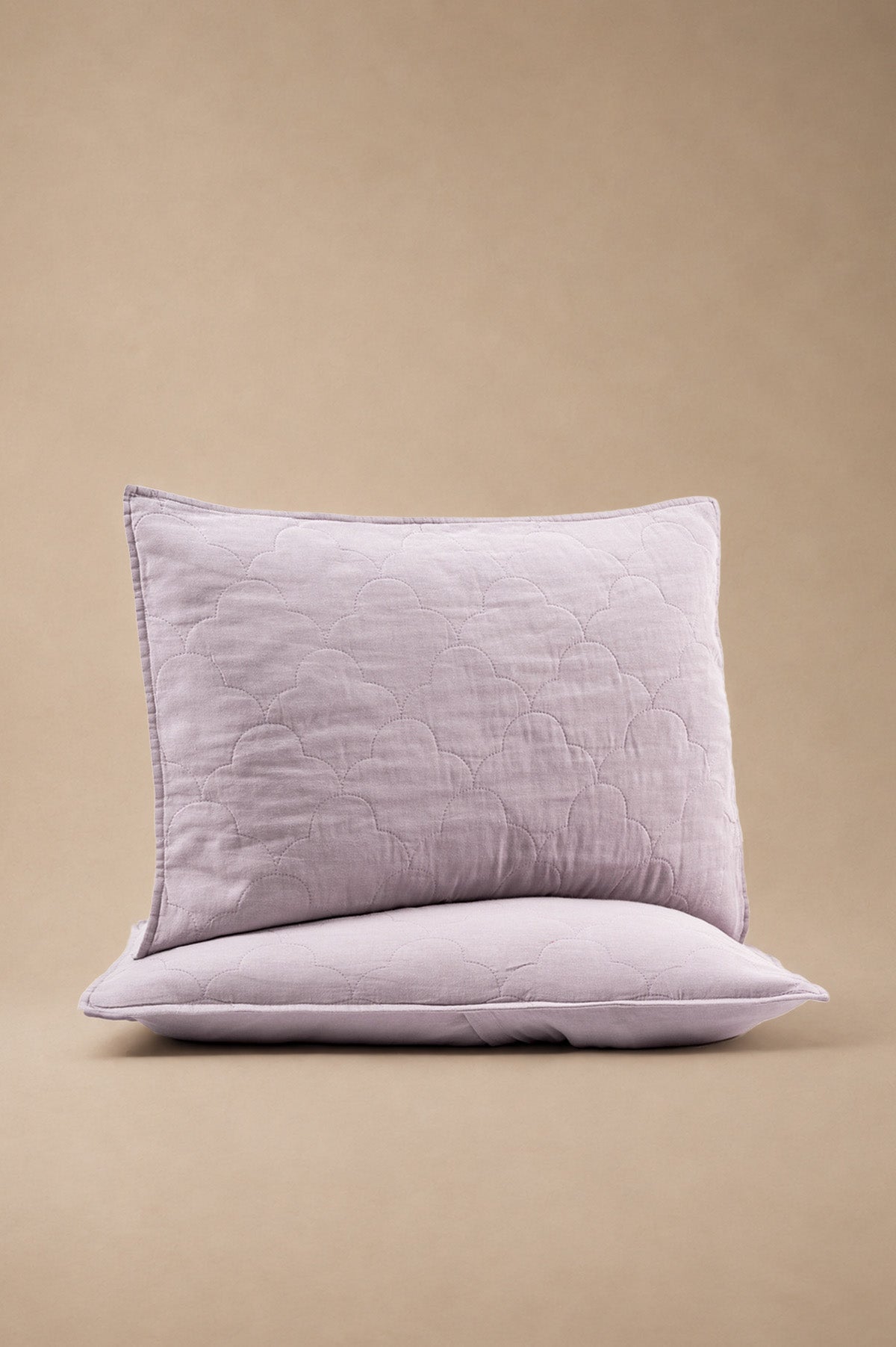 Serenity Quilted Linen Pillowcase Set of 2 Orchid