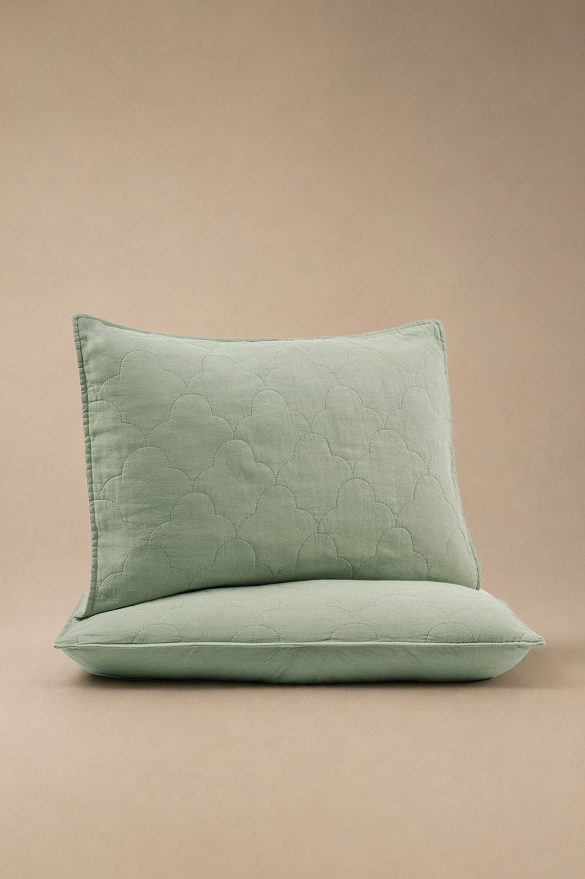 Serenity Quilted Linen Pillowcase Set of 2 Roseda