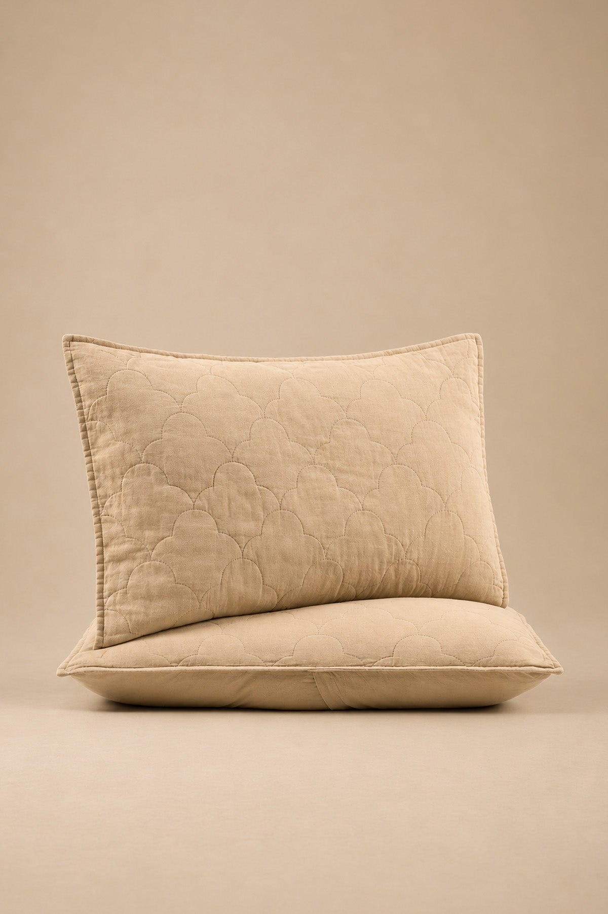 Serenity Quilted Linen Pillowcase Set of 2 Sand