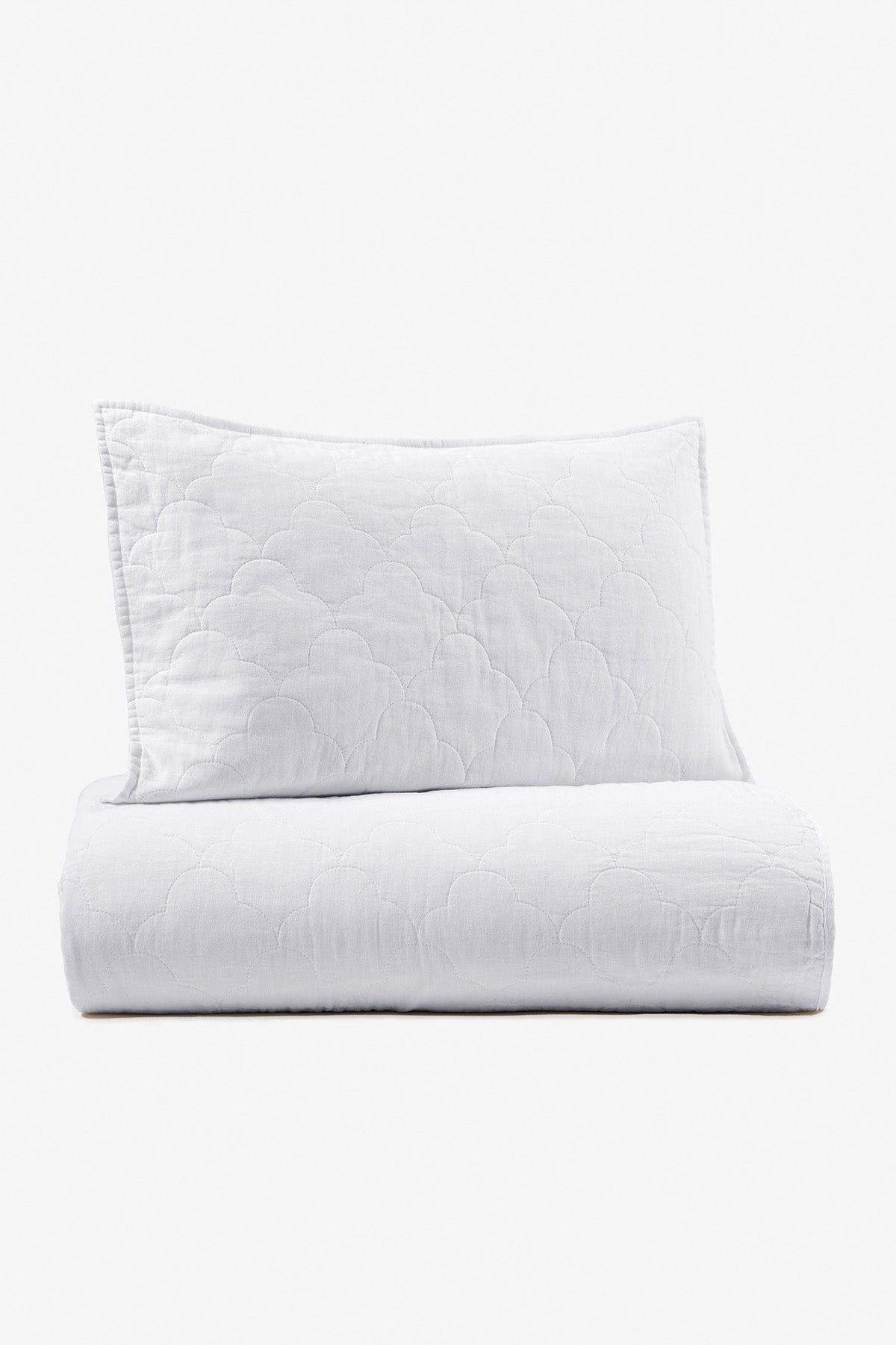 Serenity Quilted Linen Pillowcase Set of 2 White