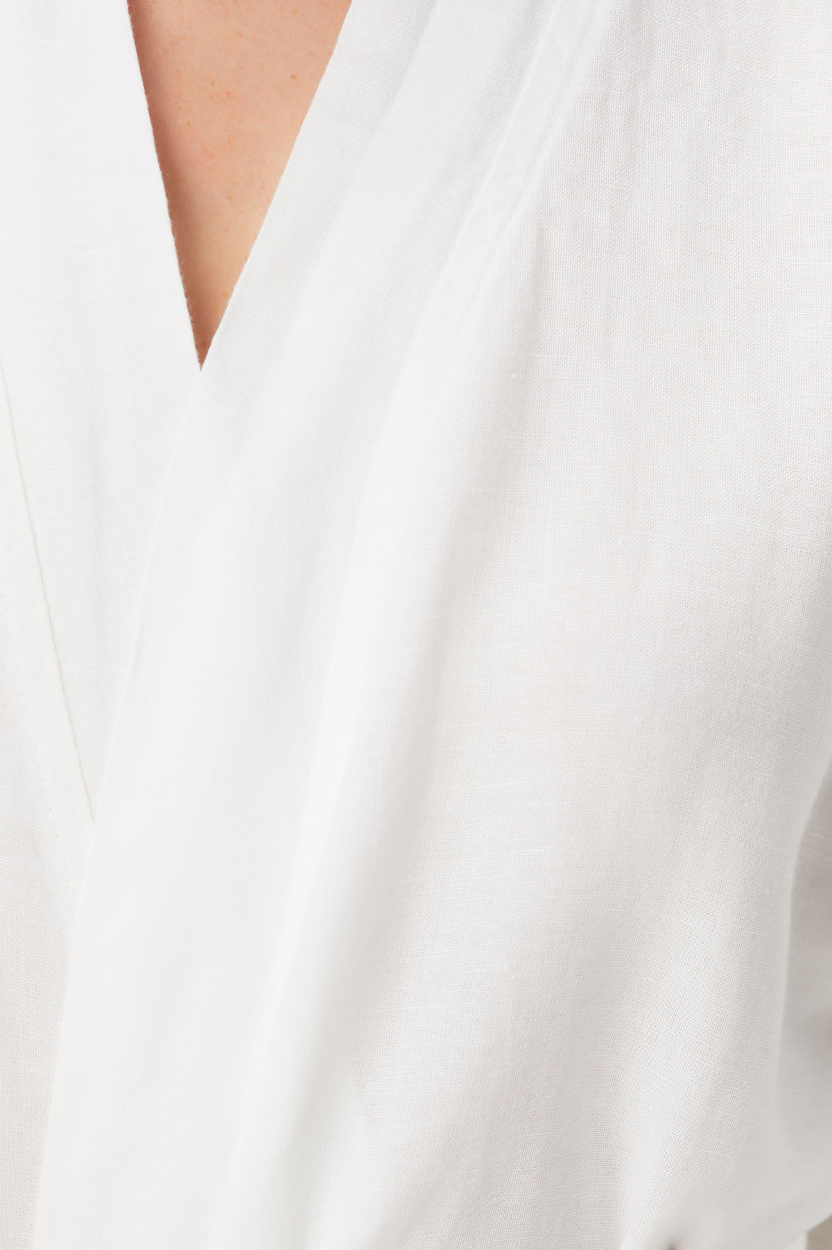 Serenity Yıkanmış Keten Unisex Kimono Beyaz