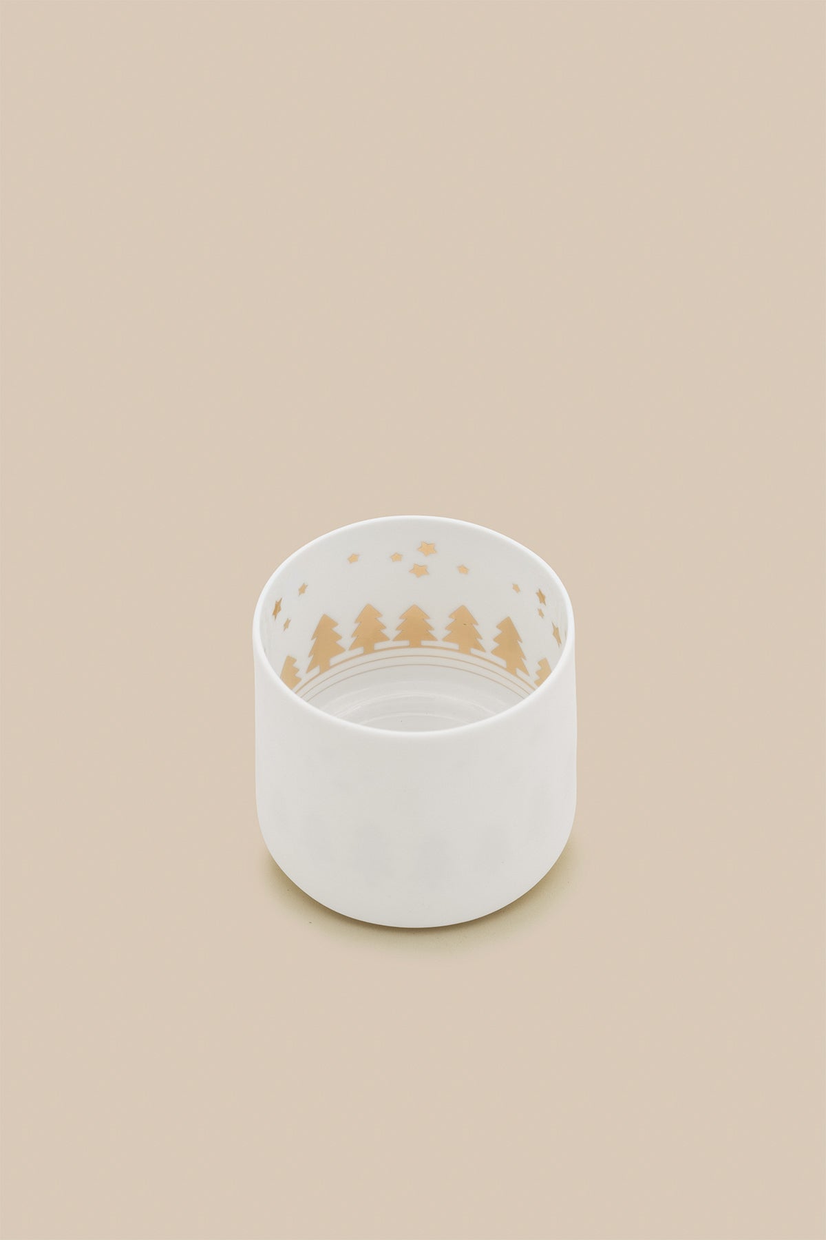 Çam Ağacı Desenli Porselen Mumluk