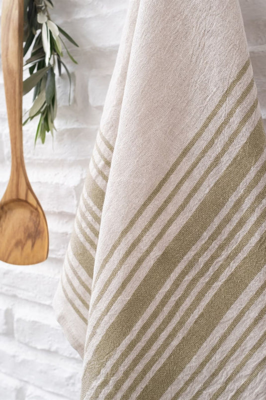 Льняное кухонное полотенце Sonoma цвета хаки