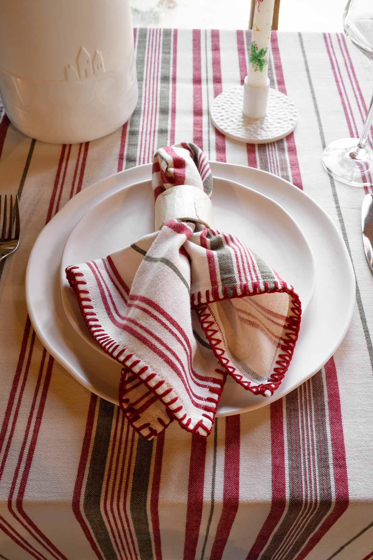 Çizgili Pamuk 2'li Peçete Seti