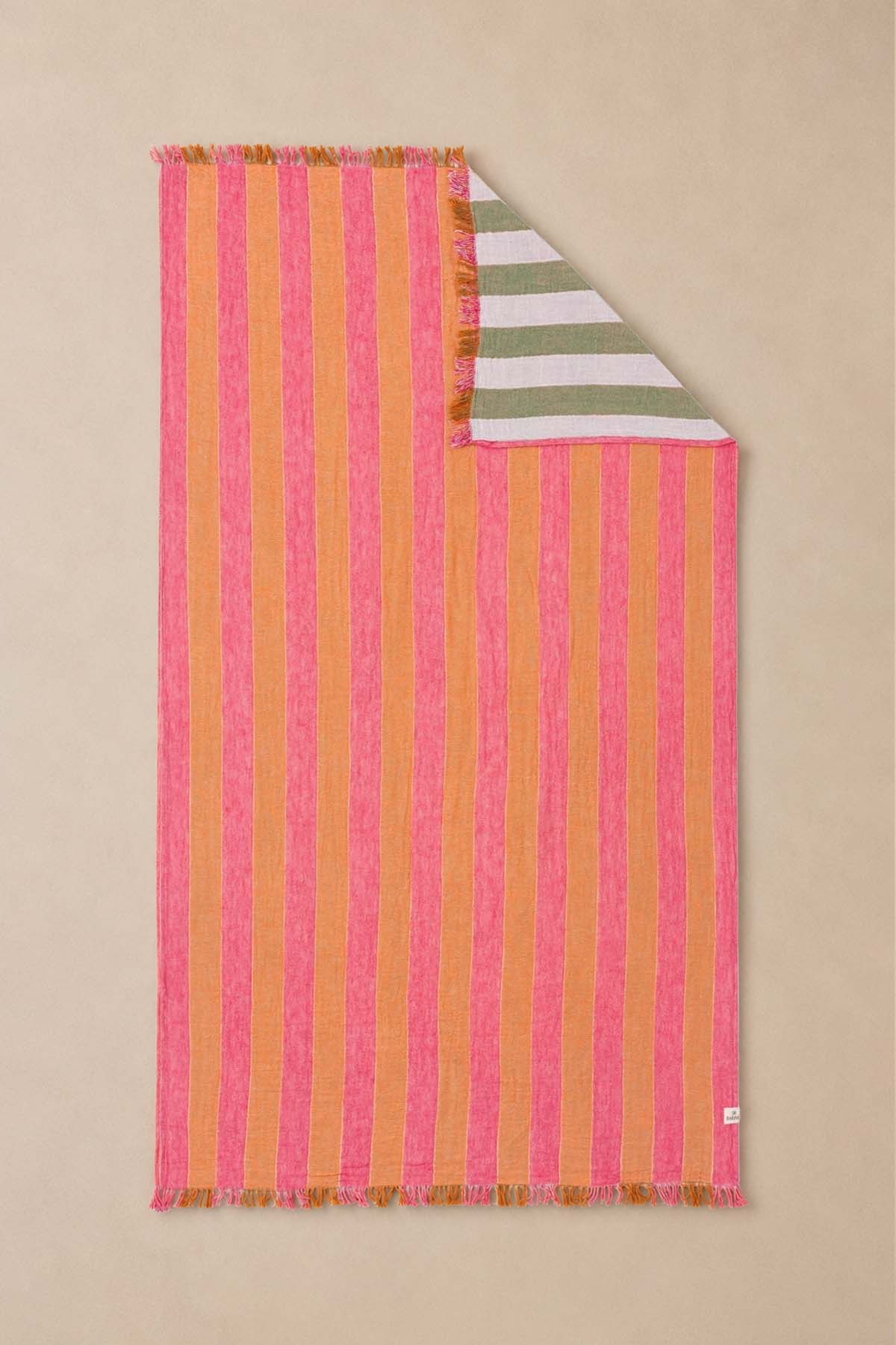 Striped Gauze Peshtemal Pink