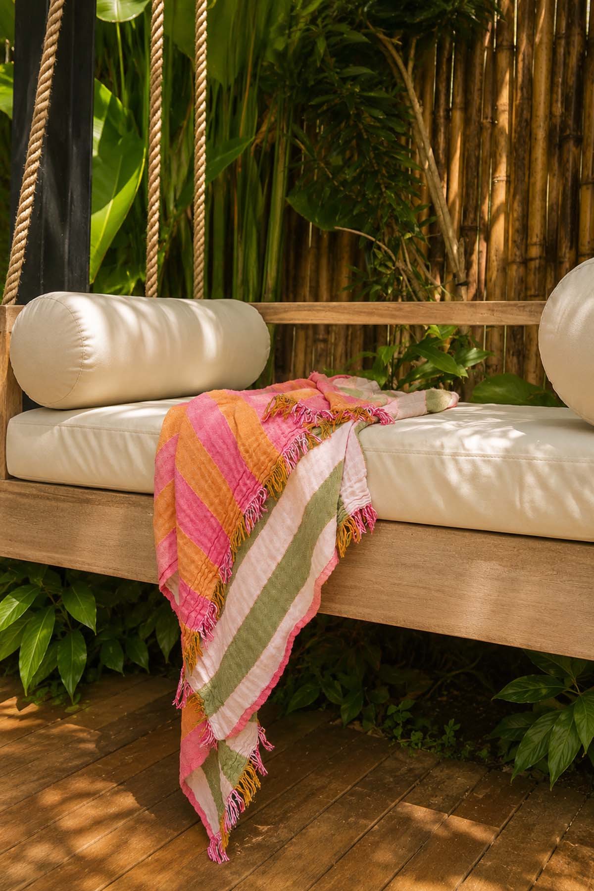 Striped Gauze Peshtemal Pink