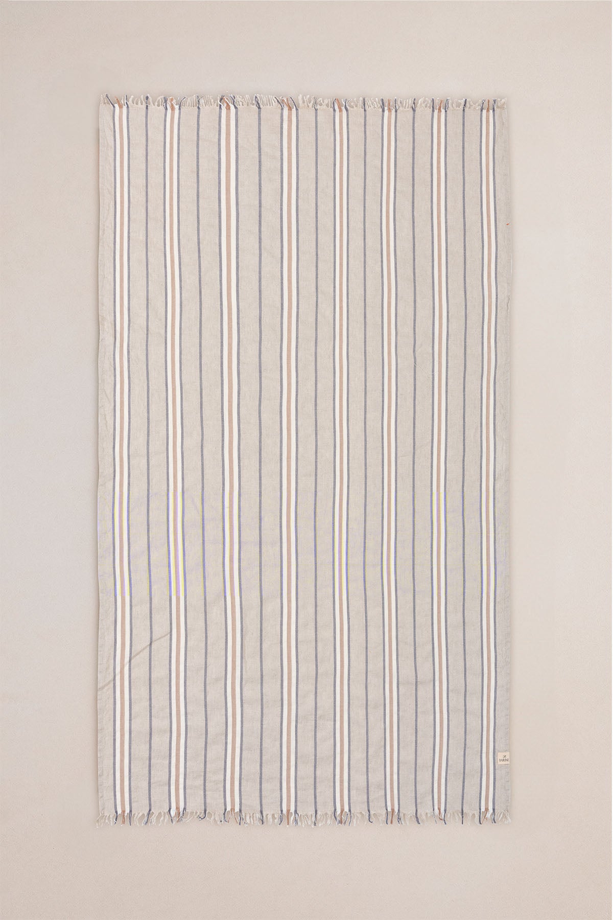 Striped Linen Linen Loincloth Brown