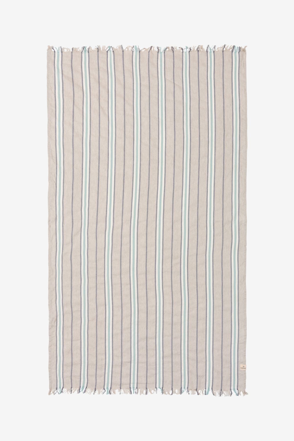 Striped Linen Keten Peştamal Yeşil