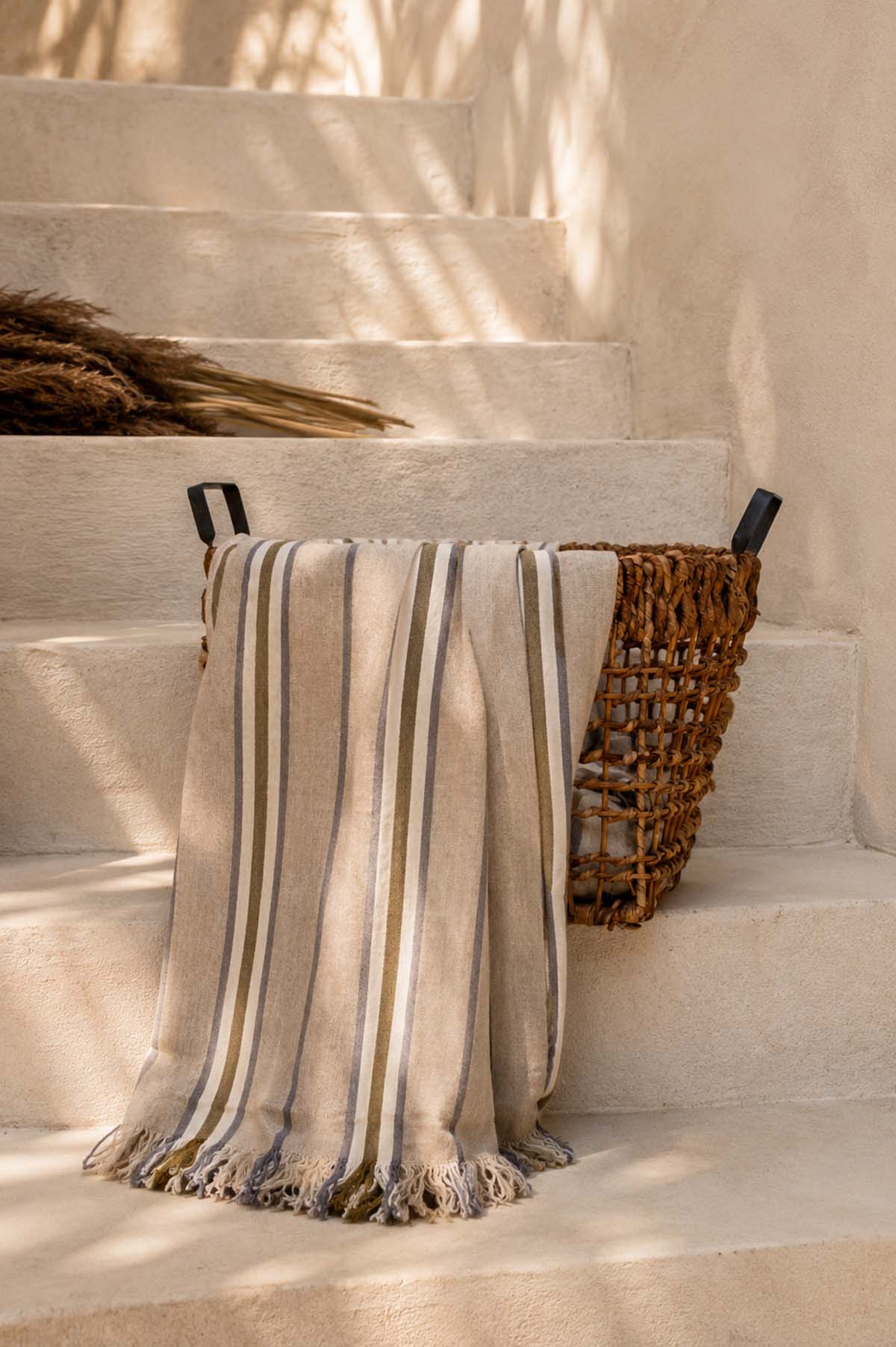 Striped Linen Linen Peshtamal Khaki