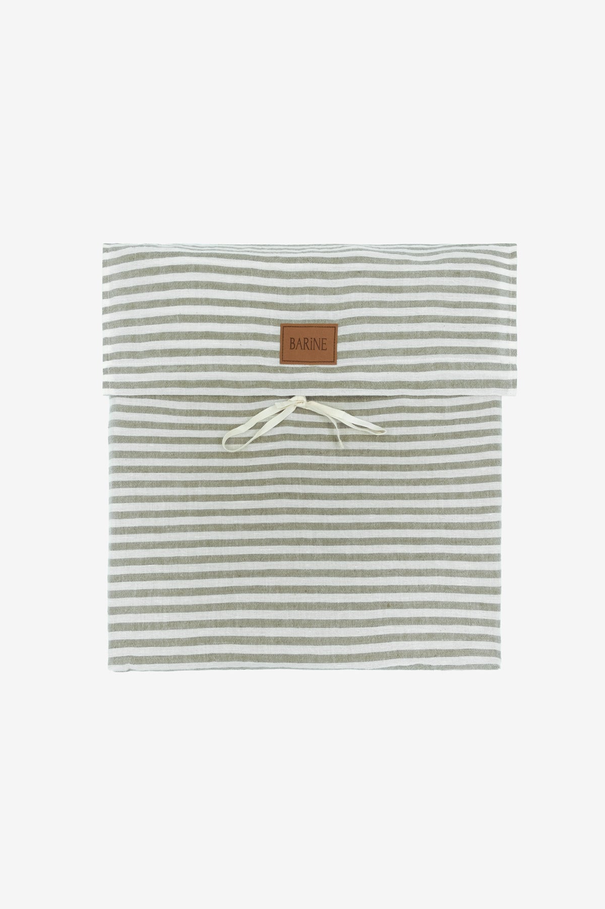 Striped Serenity Linen Duvet Cover Khaki