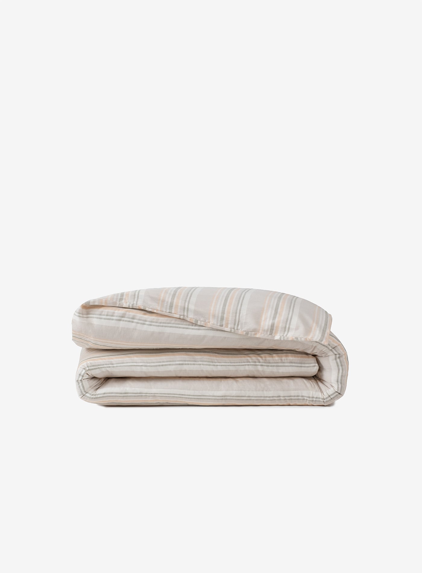 Striped Smooth Percale Nevresim Oak Buff