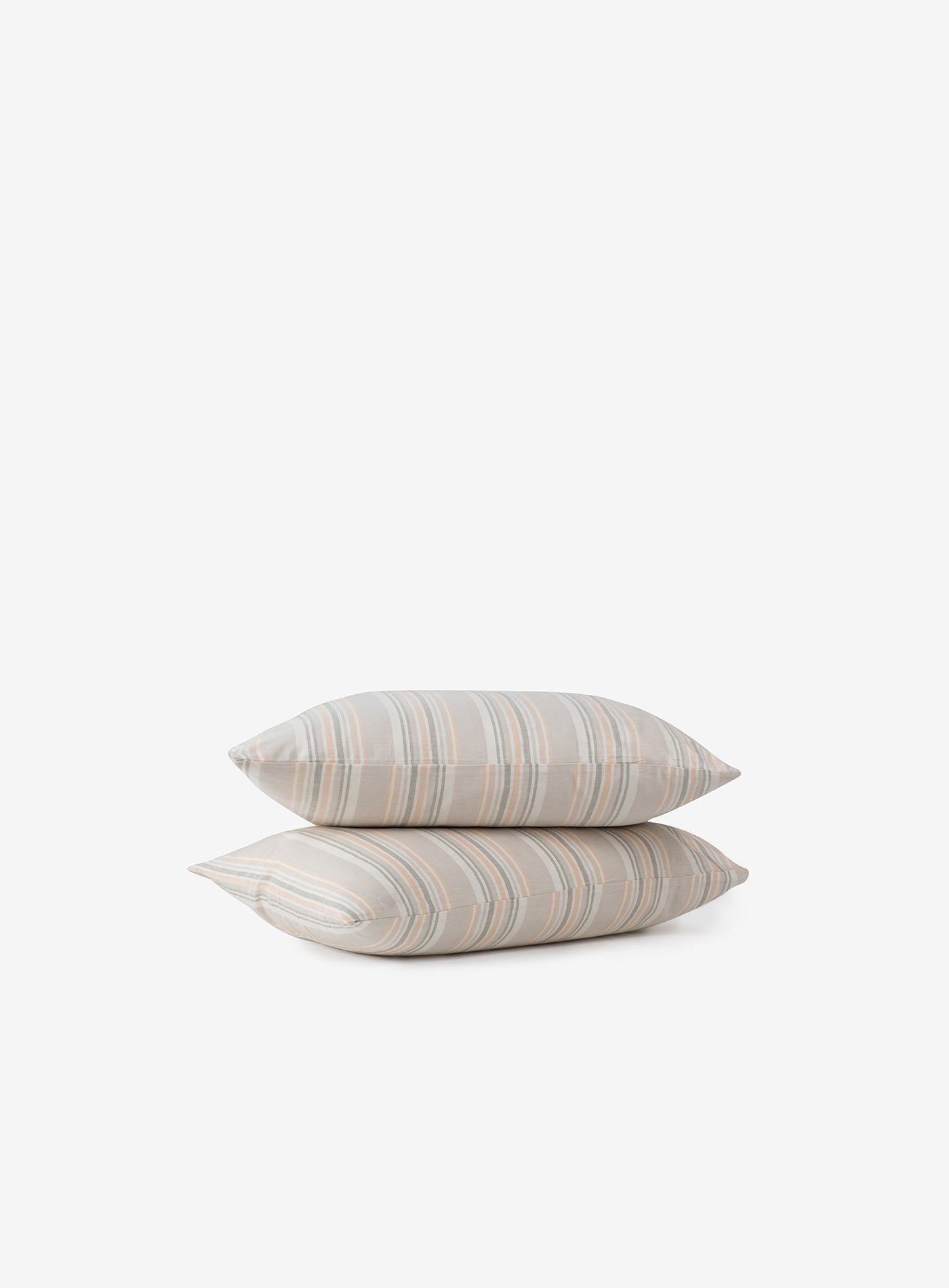 Stripe Smooth Percale Yastık Kılıfı 2'li Set Oak Buff