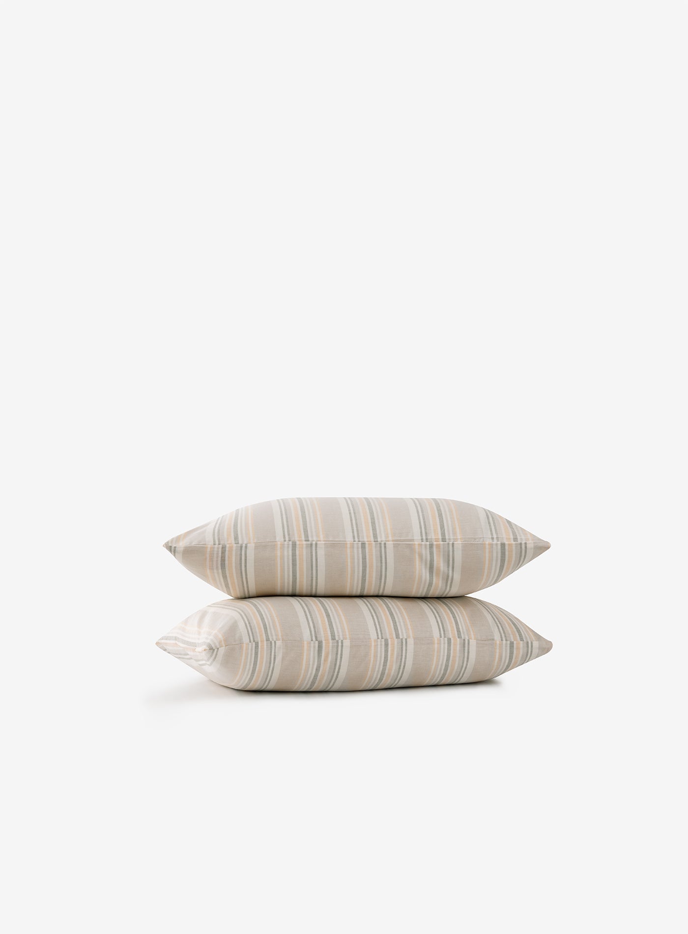 Stripe Smooth Percale Yastık Kılıfı 2'li Set Oak Buff