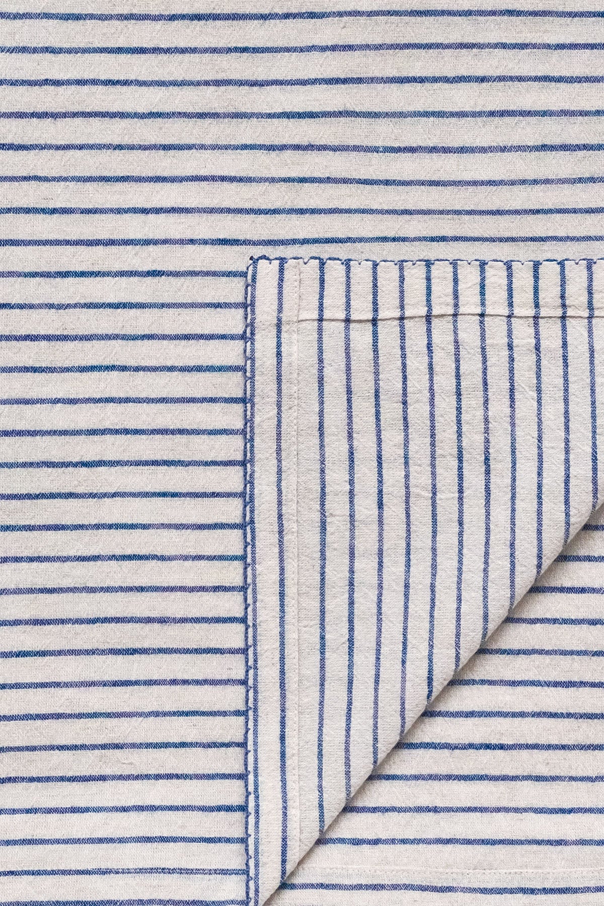Striped Decorative Topstitched Tablecloth