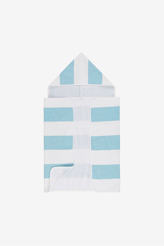 Stripy Hooded Baby Towel Turquoise