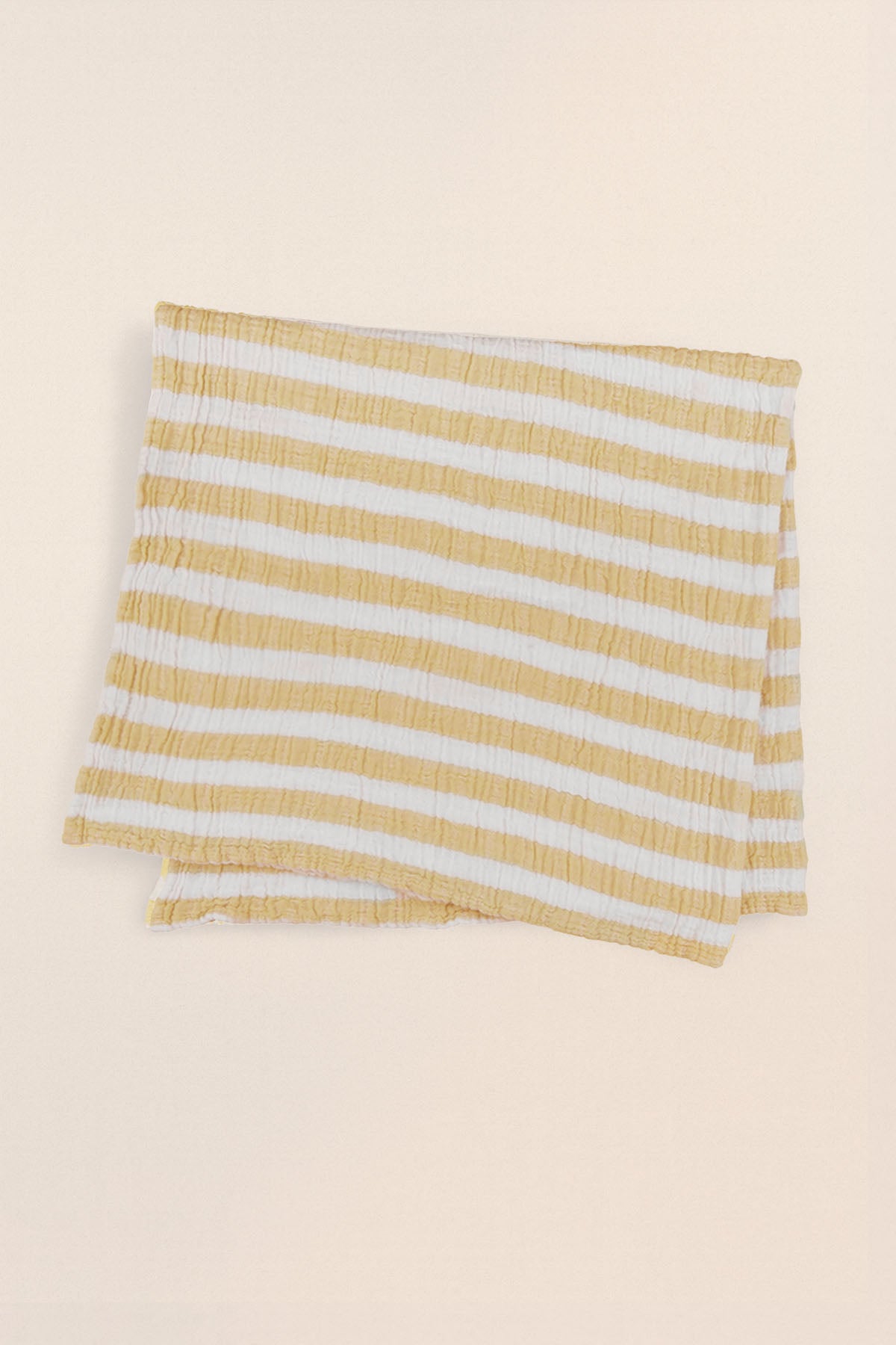 Çizgili İnce Müslin Bebek Örtüsü 2'li Set 100x100 cm Sarı