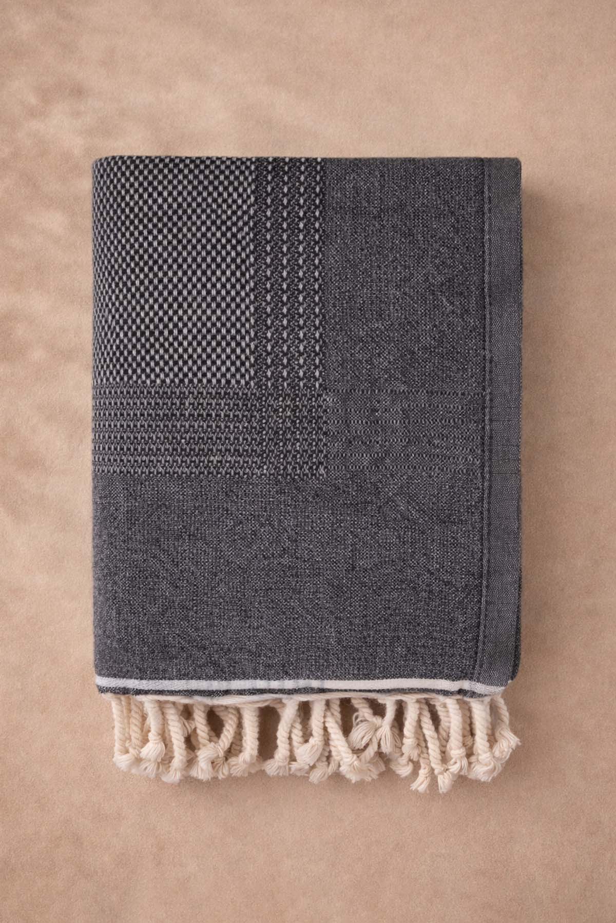 Tan Wool Sofa Throw Black