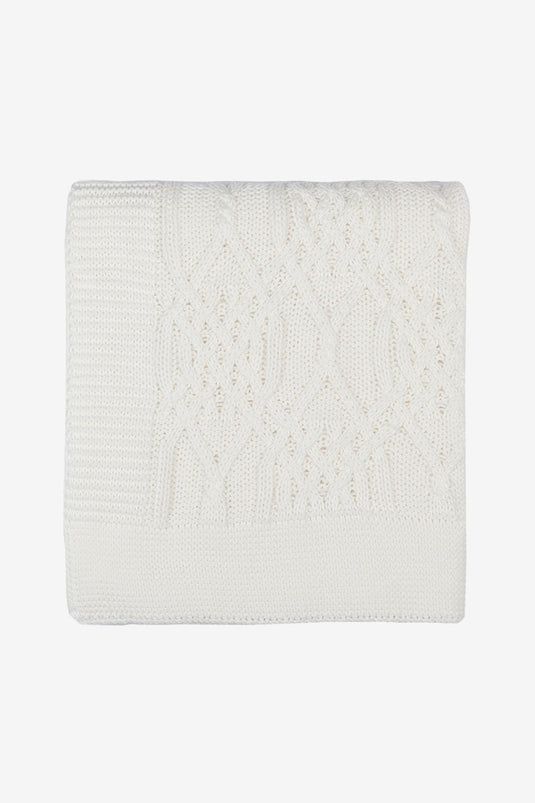 Knitted Baby Blanket White