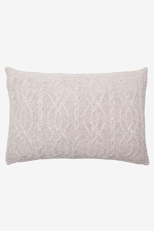 Cable Wool Knitted Throw Pillow Cover Beige