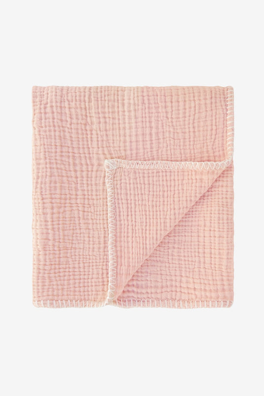 Shepherd's Stitched Baby Blanket Pink