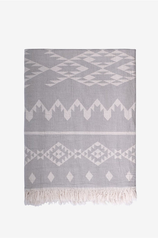 Kilim Sofa Throw Gray