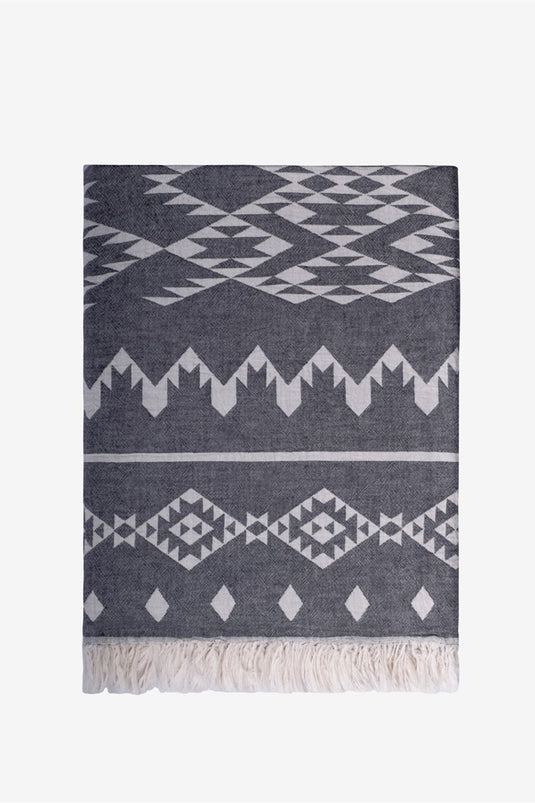 Kilim Sofa Throw Black